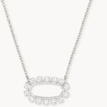 Kendra Scott 
Elisa Open Frame Crystal Pendant Necklace in Silver Tone Photo 0