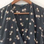 Rails  Leanne Black and Cream Cherry Wrap Dress Size S Photo 3