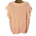 Universal Threads Universal Thread Ruffle Sleeve Pullover Sweater Knit Detail Peach 4X Photo 1