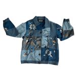 indigo. Moon Women's Patchwork Floral Embroidered Jacket Color Block Boho Size M Photo 1