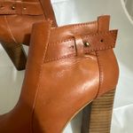 Steve Madden Steven Klick Cognac Leather Pointed Toe Block Heel Boots size 8 Photo 5