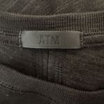 ATM Womens Short Sleeve Crew Tee Maxi Dress L Large Black Cotton Jersey Photo 7