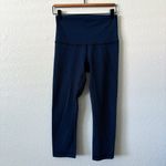 Lululemon Wunder Under Crop Score Jacquard Black Cerulean Blue Photo 5
