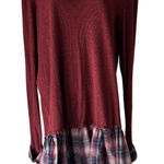 Hollister Sweater Y2k Large Red Plaid Flannel Layered Look Long Sleeve Top Photo 0