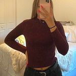 One Love Clothing Maroon Cropped Long Sleeve Photo 0