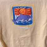 Vintage Cromer Maine Dolphin Cropped Graphic Tee Yellow Medium Y2K USA Photo 1