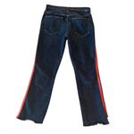 MOTHER Women's Straight Leg Jeans in Blue with Red Stripe Size 30 Photo 7