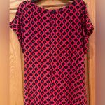 Banana Republic Factory Red Cap Sleeve Stretch Gathered Waist Dress Size Large Photo 8