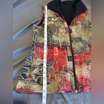 Paisley & Sage Sz: S Abstract Colorful Full Zip Reversible Vest w/pockets. Red Photo 3