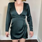 Abercrombie & Fitch Abercrombie Green Long-Sleeve V-Neck Wrap Dress Size Small Photo 4