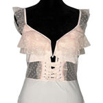 Venus Pink Ruffle Polka Dot Lace Top Size S Corset Feminine Romantic Balletcore Photo 0