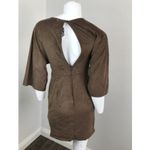 Free Press Small Dress Brown Faux Suede Open Back Photo 2