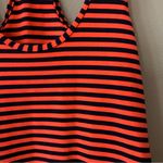 Lululemon Neon Orange and Black Striped Racerback Tank Size 4 Photo 6