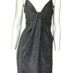 Love Riche  Metallic Draped Mini Dress Silver Black Size Large NWT Photo 0