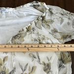 Rosemarine Floral Silk Blouse Size L Flowy Bubble Hem Tie Neckline Romantic White Size L Photo 4