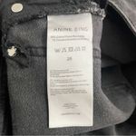 ANINE BING  Button Fly Raw Hem Mid Rise Slim Jeans Charcoal Black Size 26 | 2 Photo 7