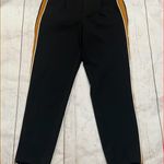 ZARA  trafaluc black pants with yellow line cropped dress pants Photo 2