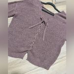 Sweet Wanderer Purple Knit Tie Back Sweater Photo 4