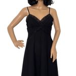 Eliza J New York Black sexy Lace pleated Trim Midi sleeveless Dress Size 4 Petite Photo 0