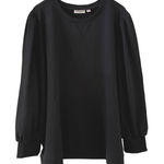 Belle Kim Gravel 5X Black Pullover Sweatshirt Long‎ Balloon Sleeves Casual Top Photo 0