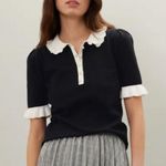 CeCe Ruffle Collar Polo Size Medium Photo 0