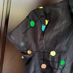 NWT Voodoo Vixen Sallie 50s Flared Dress Black Multicolor Embroidered Dot Small Photo 8