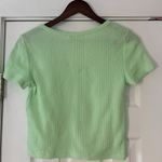 Elodie  Light Green Ribbed Button-Up Shirt Size Medium NWT Photo 1