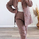 Pendleton Vintage 1970’s houndstooth 2 piece suit set blazer & pants americana Photo 0