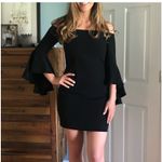 Milly Off Shoulder Bell Sleeve Cocktail Dress Little Black Dress 4 $495 Retail Photo 1