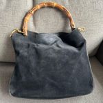 Gucci  Bamboo Black Suede Leather Handbag Photo 4
