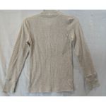 Aerie  Women's Heart eyes ribbed waffle henley long sleeve shirt beige small Photo 2
