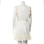 Ulla Johnson  Women's White 100% Cotton Henriette Pleated Mini Dress with Ruffles Photo 2