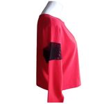 Flirtitude  Red Long Sleeve Tee with Black Sleeves Photo 3