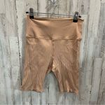Love Tree Tan Ribbed High Rise Bike Shorts Womens Size Small 8” Inseam Photo 0