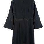 Ann Taylor Black Lace Trim Flare Sleeve Midi Dress Photo 1