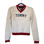 Tommy Hilfiger Vintage Tommy Girl Logo Tennis Varsity Sweater Size Medium Photo 0