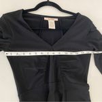 Free People Vintage  Black V-Neck 3/4 Sleeves Slit Mini Short Dress Classic XS Photo 7