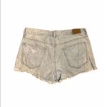 American Eagle  Hi-Rise Festival Size 8 Light Wash Distressed Denim Shorts. Photo 1