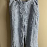 J Jill wide leg linen Striped Blue and White Pants size xl Photo 1