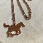 Western Copper Horse Stallion Pendant 32 Inch Necklace Brown Photo 2