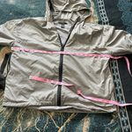Forever 21 Silver Windbreaker Jacket Women’s Small Lightweight Hooded Full Zip Photo 13