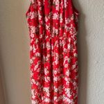 Forever 21  Red Floral Maxi Dress with Side Slits Size Medium Photo 0