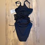 Becca NWT  Muse Macie High Neck Black Mesh Overlay One Piece Small Swimsuit Photo 7