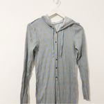 Free People  Lil Bit Lou Floral Flare Long John’s Jumpsuit Blue Size Small S Photo 4