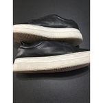 Black Leather Slip On Sneakers Platform Casual Comfort Walking Shoes Size 8 Photo 1