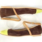Seychelles Women's 7M Green Brown Just The Beginning Suede Cap Toe Shoes Flats Photo 4