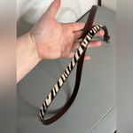 Ann Taylor LOFT Full Genuine Leather Real Animal Fur Zebra Print Dyed VTG Belt S Photo 5