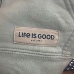 Life is Good  Women's Light Blue Hoodie with Daisy Embroidery Photo 3