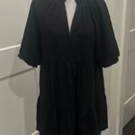 THML Black Textured Easy Fit Dress Sz M Photo 0