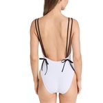 Solid & Striped The Lynn Swimsuit Size Medium NWT B&W One Piece Ribbed Swim Photo 3